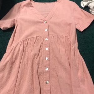 Pink button dress